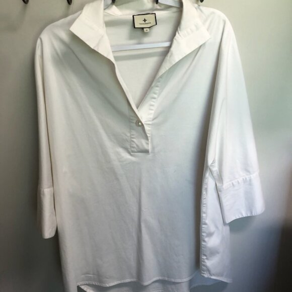 TUCKERNUCk Blanc Willow Blouse. White Medium - Picture 3 of 8